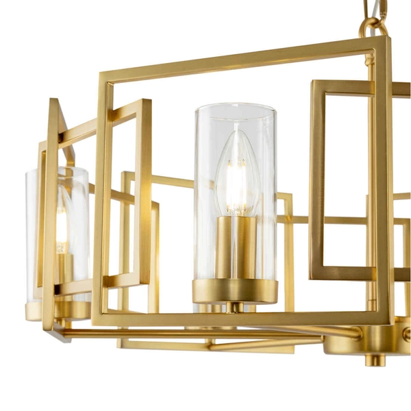 Lampa wisząca metalowa oprawa zwis na łańcuchu złoty BOWI OUTLET