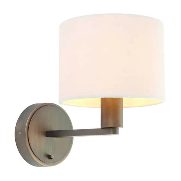 Pokojowa lampa ścienna Daley 73018 Endon klasyczna antyczny brąz biała