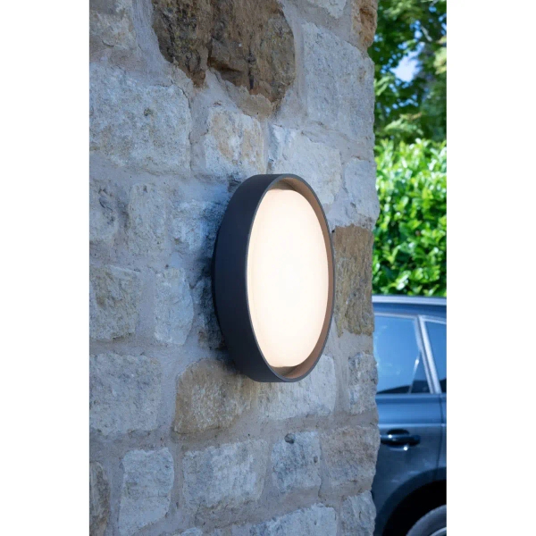 Okrągły kinkiet zewnętrzny Ralph RAL5039 LED 14W 3000K IP65 antracyt