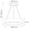 Wisząca lampa LED Talowe 46400/42/31 Lucide LED 39W 3000K ring biały