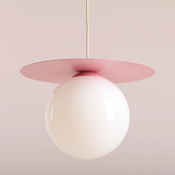 Sypialniana lampa zwisająca Loop 1125G18_L Aldex kulista różowa