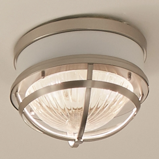 Plafon QN-TOLLIS-F-BN do przedpokoju kopuła biały nikiel