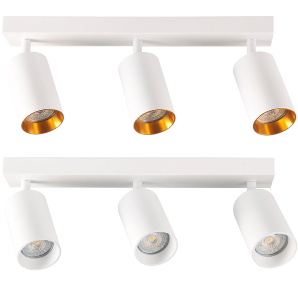 Sufitowa lampa reflektorowa Maribel 321213 Polux na listwie biała złota