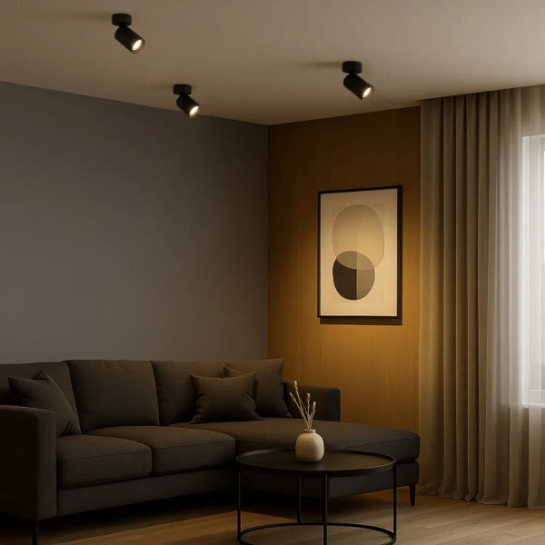 Regulowana punktowa lampa sufitowa Yorli 73081 tuba czarny