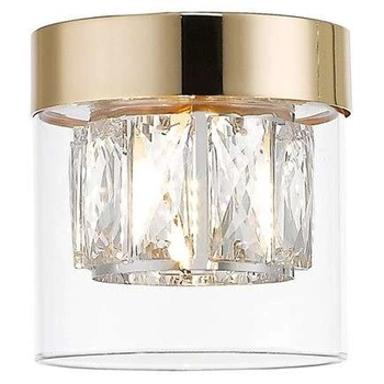 Lampa sufitowa szklana GEM C0389-01A-F7AC tuba przezroczysta złota