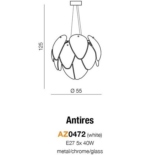 Nowoczesna lampa wisząca Antires szklane płatki do salonu