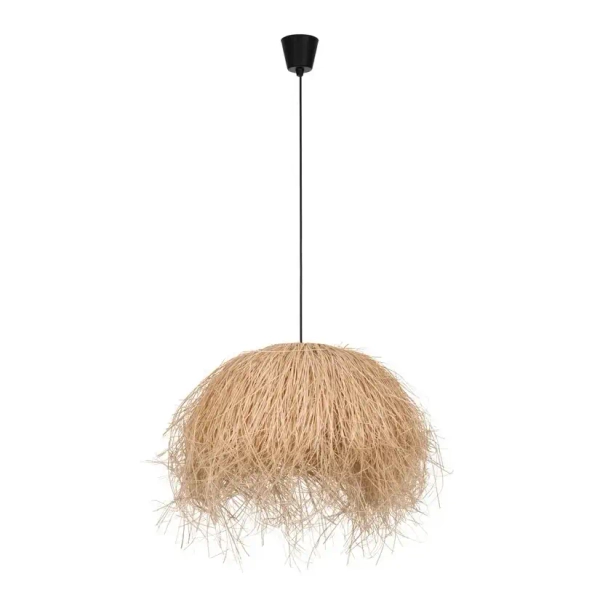 Lampa wisząca ratanowa OVINCIA LE45370 do sypialni naturalna