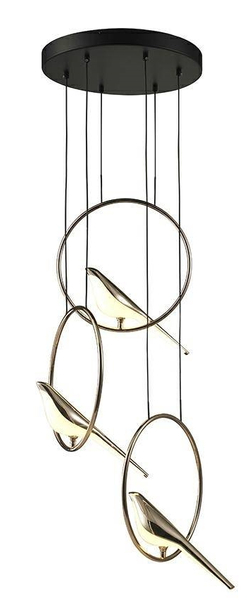 Lampa wisząca Bird Disc MSE010100294 okręgi ptaki złote
