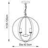 Świecznikowa lampa wisząca Ritz 81507 retro kula srebrny