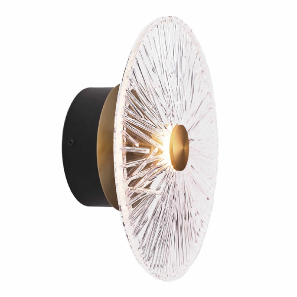 Okrągły kinkiet ścienny Allure W0356 LED 5W 3000K przezroczysty złoty