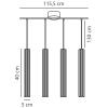Lampa wisząca nad wyspę Vico 2412143003 metalowa tubki czarne