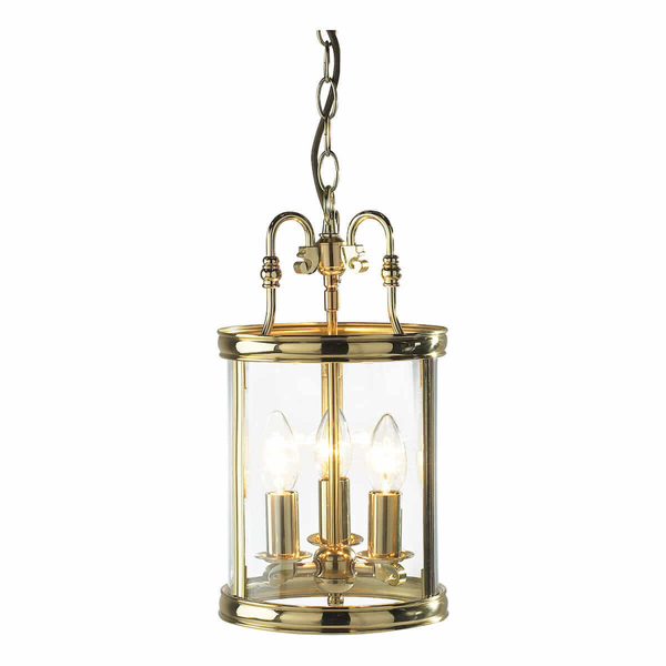 Świecznikowa lampa wisząca Lambeth LAM0340 Dar Lighting przezroczysta mosiądz