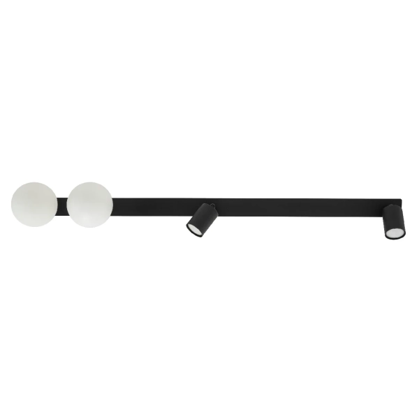 Minimalistyczna lampa sufitowa Vox 10929 mleczne kule tubki czarny