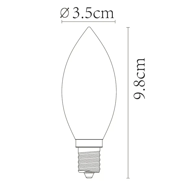Żarówka świecznikowa LED 49043/03/62 Lucide E14 3W 2200K 115lm bursztynowa