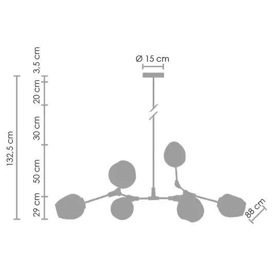 Lampa wisząca molekularna Modern orchid ST-1232-6 gold transparent Step kule złota