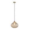 Kulista lampa wisząca Livia 95480 szklana kula mosiądz szampański
