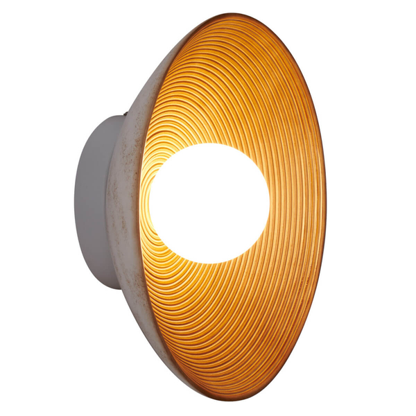 Lampa ścienna ILUSIONI ST-F059 COFFEE Step ryflowana do salonu beżowa biały