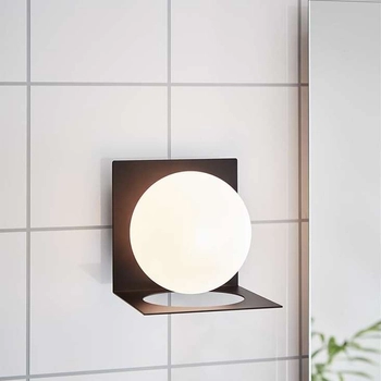 Kinkiet LAMPA ścienna ZENIT 107495 Markslojd metalowa OPRAWA łazienkowa kula szklana ball IP44 czarna biała