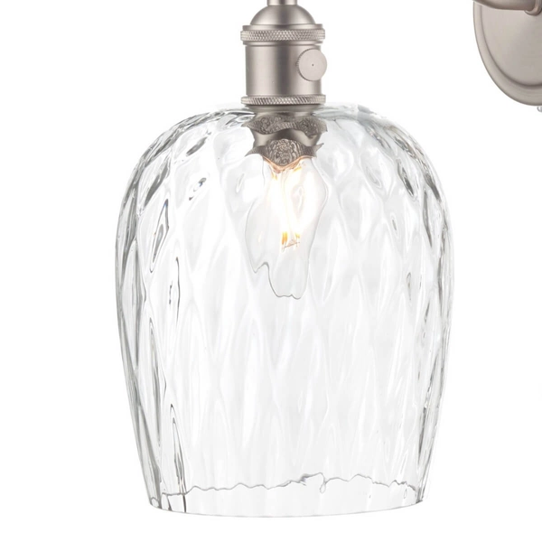 Szklany kinkiet ścienny z włącznikiem Hadano HAD0761-03 Dar Lighting przezroczysty chrom