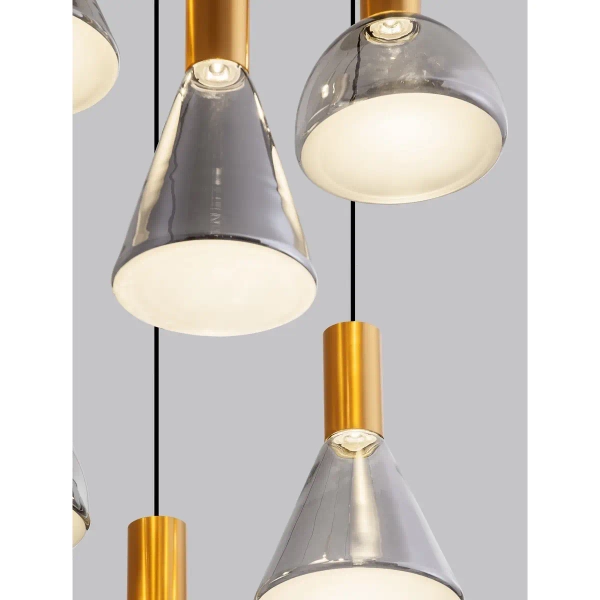 Minimalistyczny żyrandol SARDUNO LE45139 LED 41W 3000K szara złota