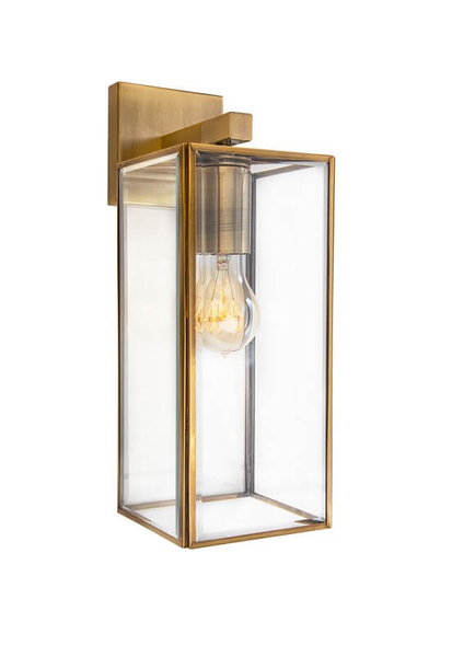 Prostokątna lampa ścienna Salta kinkiet do salonu złoty