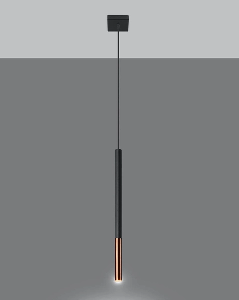 LAMPA wisząca SL.0888 metalowa OPRAWA okrągły ZWIS tuba czarna miedź