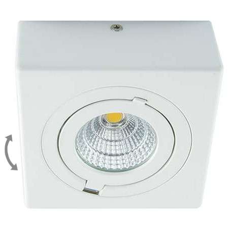 LAMPA sufitowa IGOR LED 6W 4000K 03127 Ideus metalowa OPRAWA kwadratowa regulowany plafon reflektorek biały