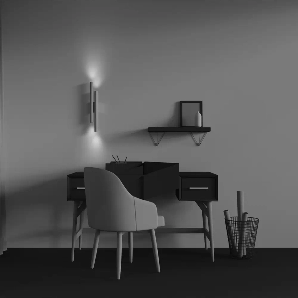 Naścienna podwójna tuba Calipso C082WL-24W2.7K-BS LED 24W 3700K mosiądz