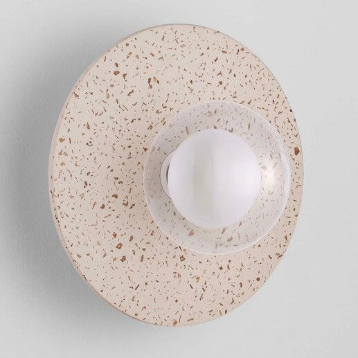 Betonowy kinkiet naścienny do salonu ASUNTA LE44855 okrągły beżowy