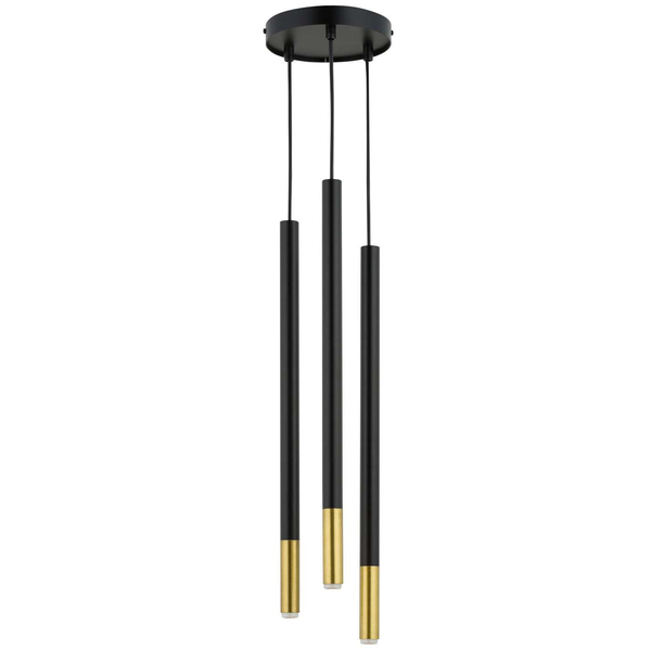Modernistyczna LAMPA wisząca SOPEL DUE 33257 Sigma metalowa OPRAWA sople ZWIS tuby czarne złote