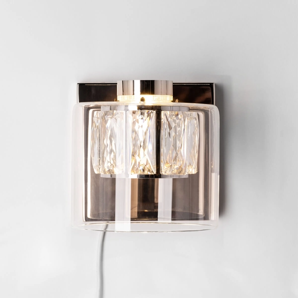 Kryształowy kinkiet GEM W0389-01A-F7AC LED 5W 3000K przezroczysty złoty