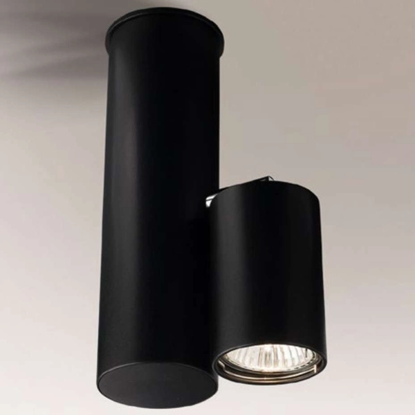 LAMPA sufitowa SHIMA 2201 Shilo metalowa OPRAWA tuba do łazienki okrągła czarna