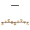 Lampa wisząca kulista Estera Wood 11097 molekuły brązowa bursztynowa