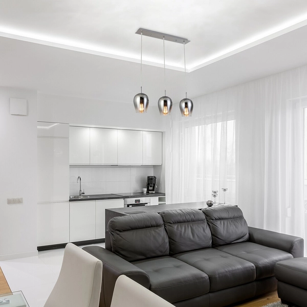 Loftowa LAMPA wisząca PETUNIA 5253 Rabalux szklana kaskada zwis 3-punktowy chrom