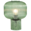 Ryflowana stołowa lampa Demarius DEM4224 grzyb szklana zielony