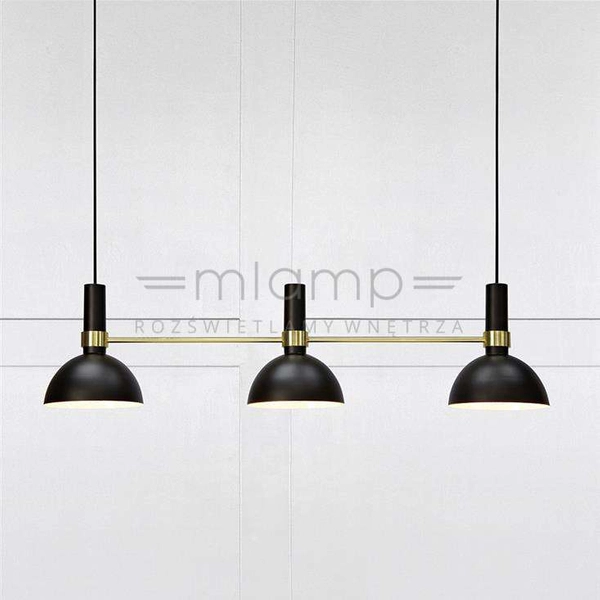 LAMPA wisząca LARRY 106971 Markslojd metalowa OPRAWA zwis kopuły belka mosiądz czarna