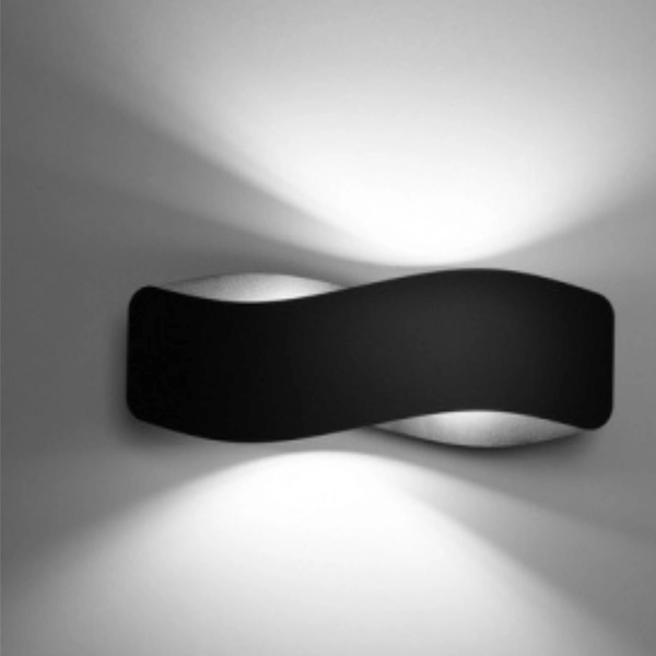 Kinkiet ścienny fala Tila SL.1020 Sollux futurystyczna czarna