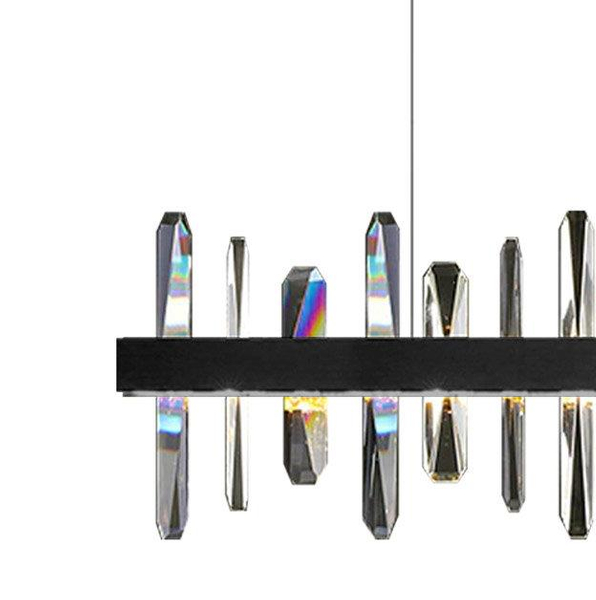 Lampa podwieszana kryształ Arctic SMP0099 black Step LED 104W 3000K belka czarna