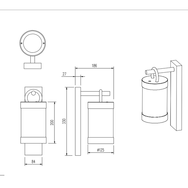 Ścienna LAMPA ogrodowa CUSTYRA  DL131204160 Trio industrialna OPRAWA elewacyjny kinkiet outdoor IP44 biały przezroczysty