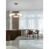 Wisząca lampa do salonu MAIRANA LE44617 LED 45W 3000K marmurowa biała złota