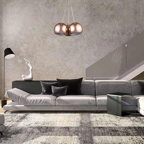 LAMPA wisząca RAME LP-2014/3P Light Prestige industrialna OPRAWA metalowa ZWIS kule balls miedziane