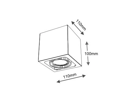 LAMPA sufitowa AWA 1135 Shilo natynkowa OPRAWA reflektorowa DOWNLIGHT czarny