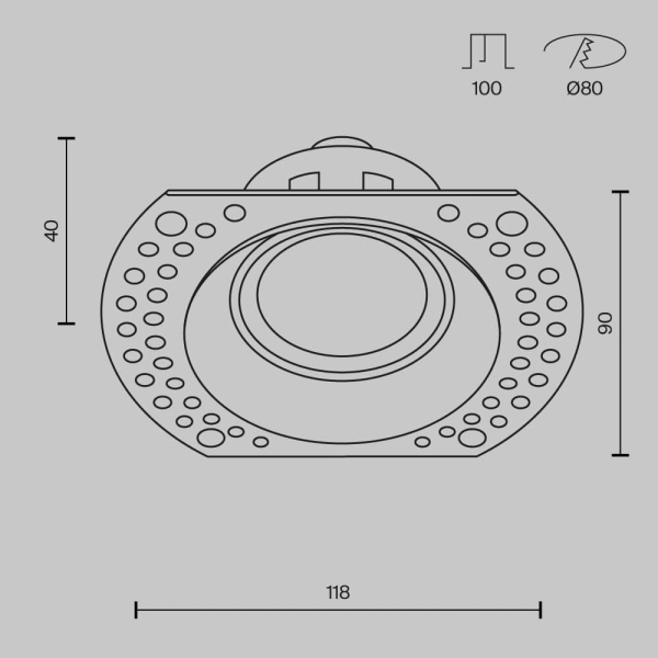 Podtynkowa lampa sufitowa Dot DL042-01-RD-W wpust biały