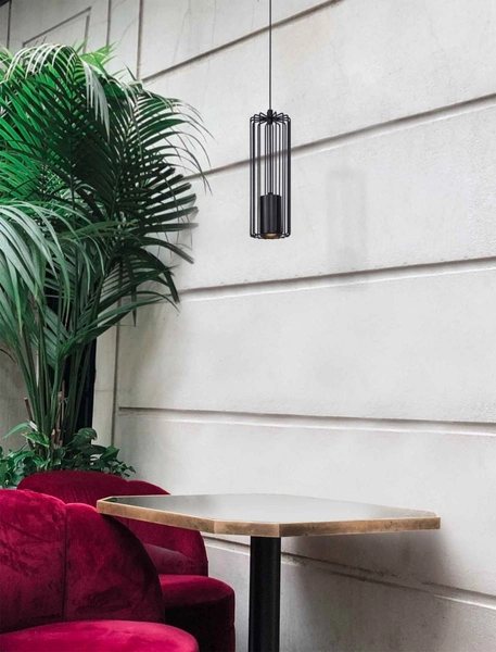 Pojedyncza lampa wisząca Falcon K-4930 do holu czarna