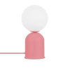 Nocna lampa LUOTI LUS188P1 szklana biała różowa G9 12W okrągła z włącznikiem do sypialni