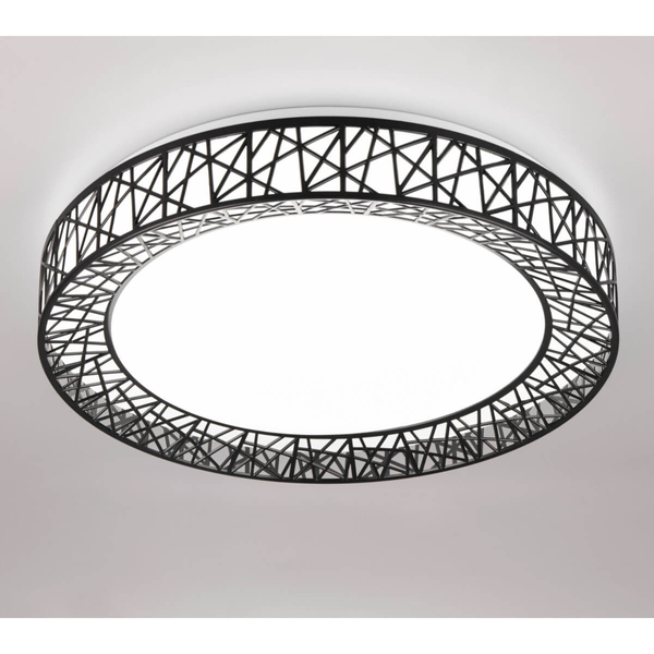 Okrągły plafon na pilota Cluster R67321102 LED 40W 2700-6500K czarny biały