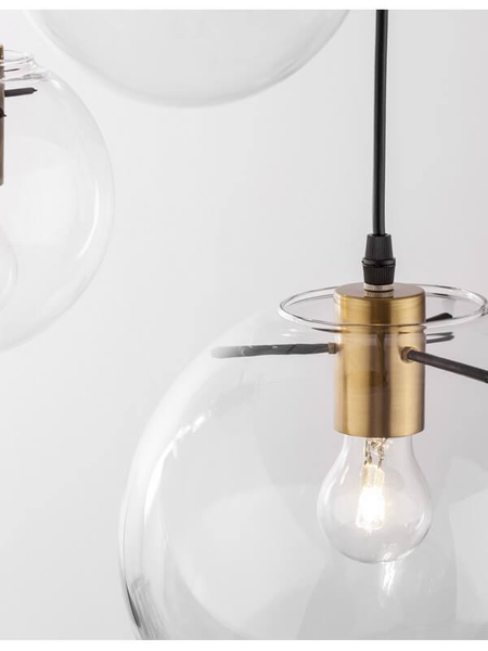 Wisząca lampa jadalniana Upata kaskada nad stół czarna złota