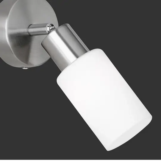 Naścienny kinkiet do salonu Mars R80011007 biała tubka regulowana srebrny