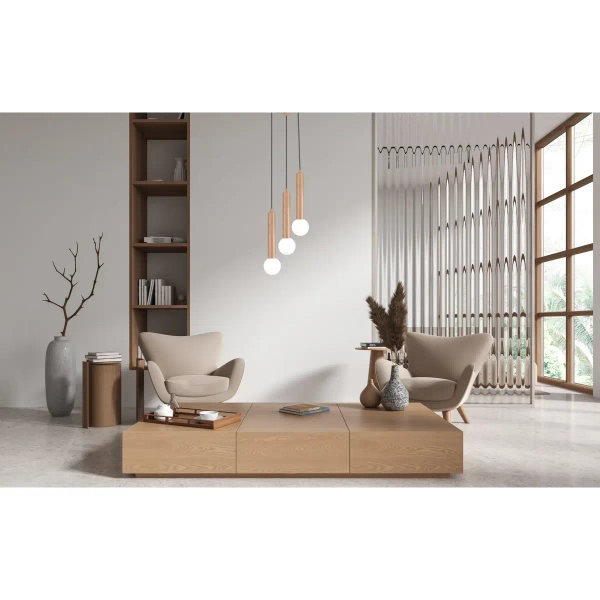 Podłużna lampa wisząca Filano PND-33574-3-WD tuby metalowe brązowe