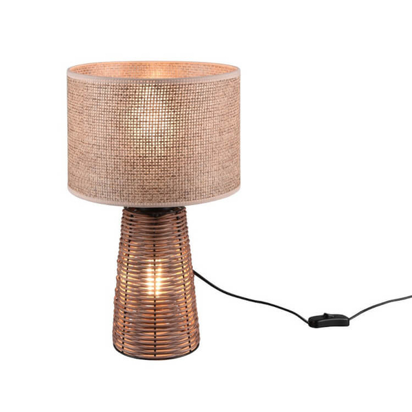 Stołowa lampka boho IGNARA DL026-50972 ratanowa brązowy beżowy